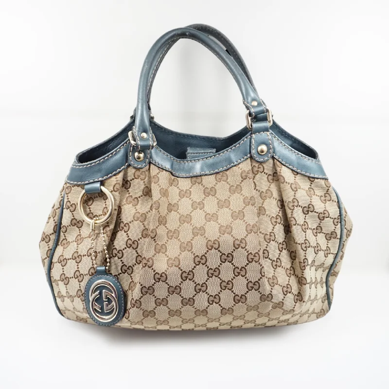 Women Gucci bags with a detachable mirror insideGucci Skuldertaske Blå Læder