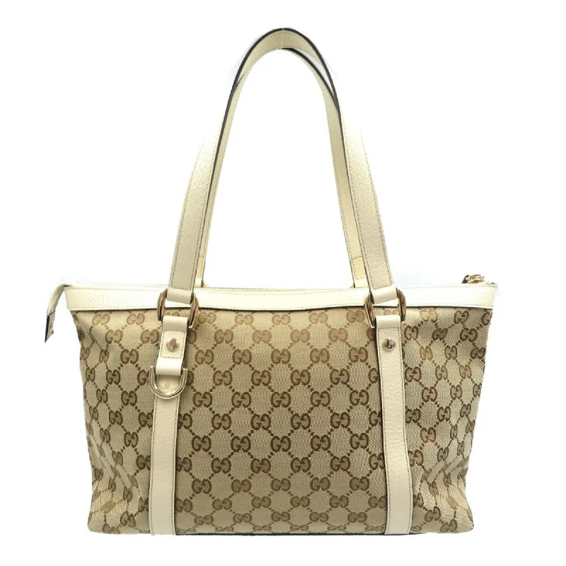 Gucci Marmont bags for women with quilted leather exteriorsGucci Abbey Line 141470 GG Canvas Leather Beige Tote Bag