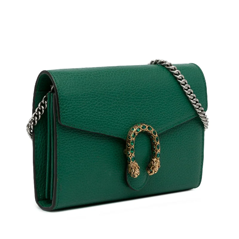 Women Gucci bags with a zip - around closure for securityGucci Dionysus Wallet On Chain (t5LTYi)