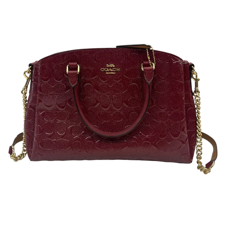 Ladies Coach Tabby bags with gold - toned hardware for a touch of luxuryHandbag Designer By Coach In Red, Size:Medium