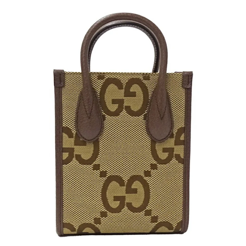 Medium - sized Women Gucci handbags for everyday useGUCCI Bag Women's Jumbo GG Handbag Shoulder 2way Canvas Tote Brown 699406