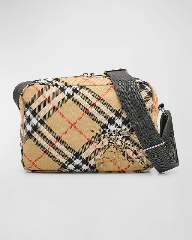 Statement - Making Oversized Burberry BagsMen's Check Essential Crossbody Bag