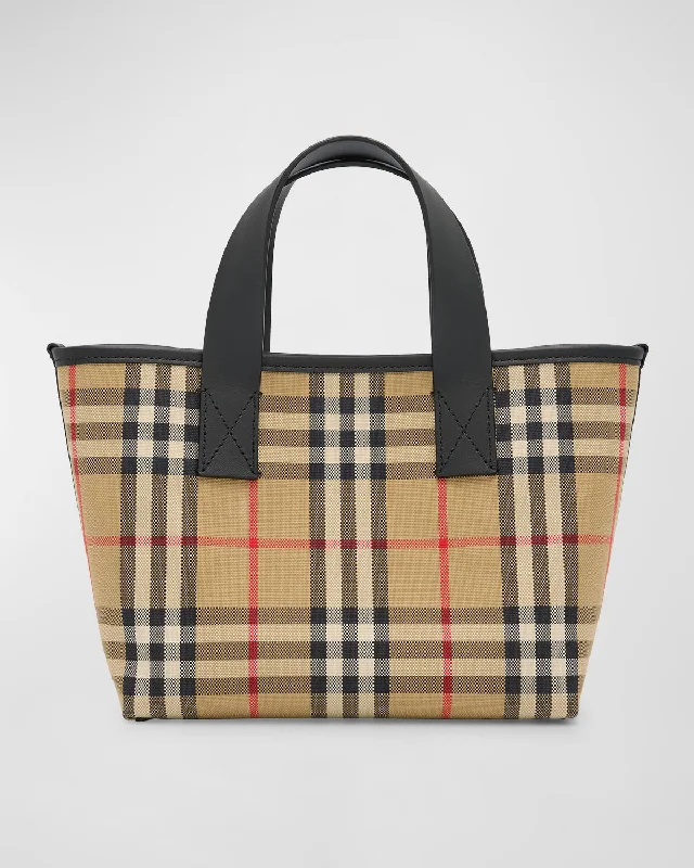 High - Quality Burberry Leather Shoulder BagsKid's Check Tote Bag