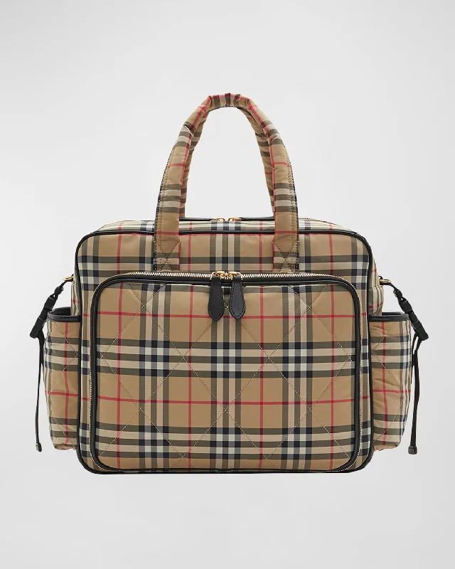 Durable Burberry Canvas Bags for Everyday UseCheck-Print Diaper Bag W/ Changing Mat