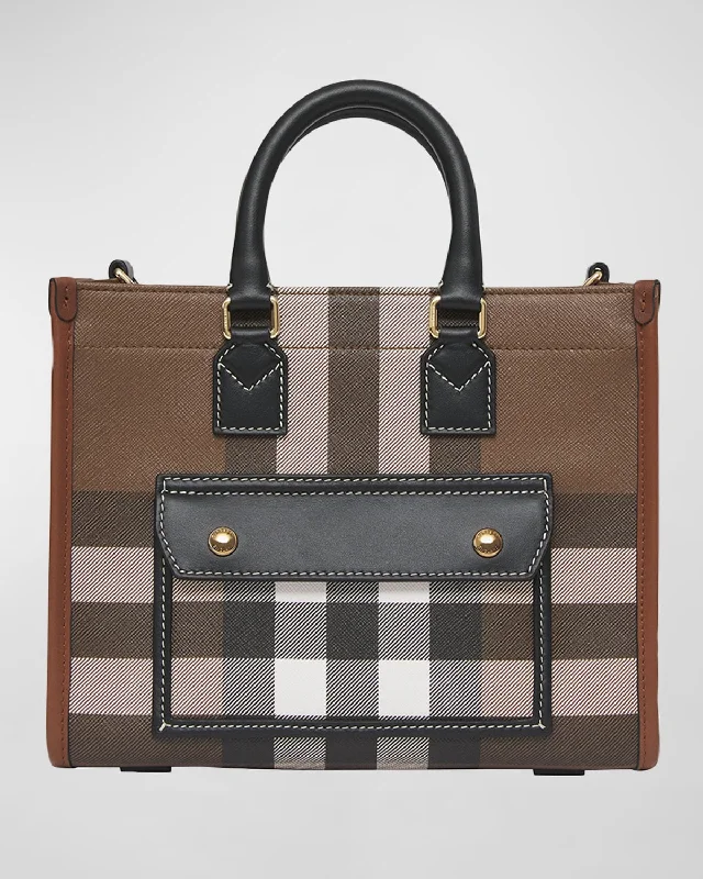 Freya E-Canvas Check Tote Bag