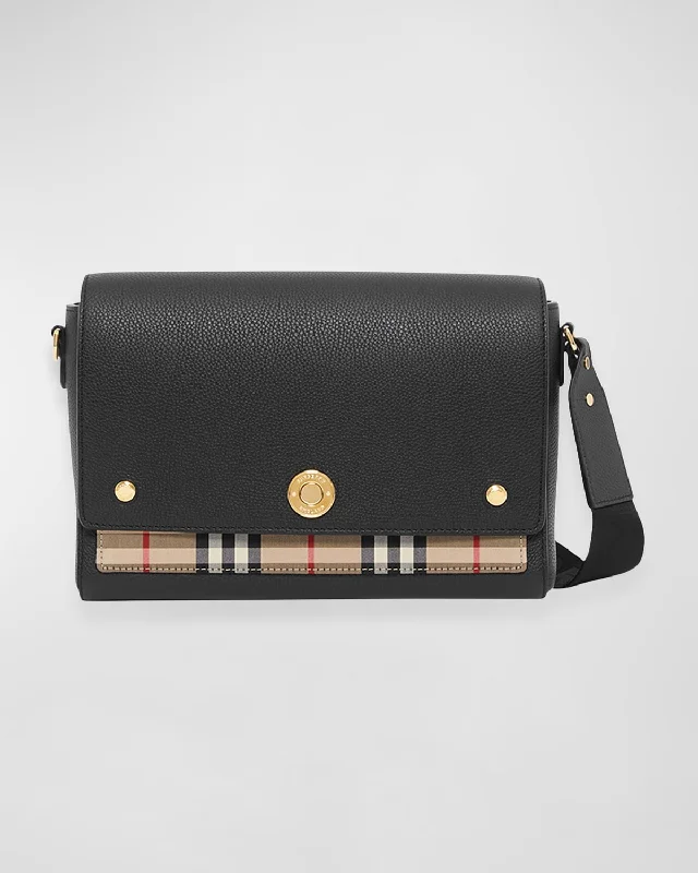 Versatile Burberry Convertible Bags for Multiple StylesNote Medium Leather & Vintage Check Crossbody Bag