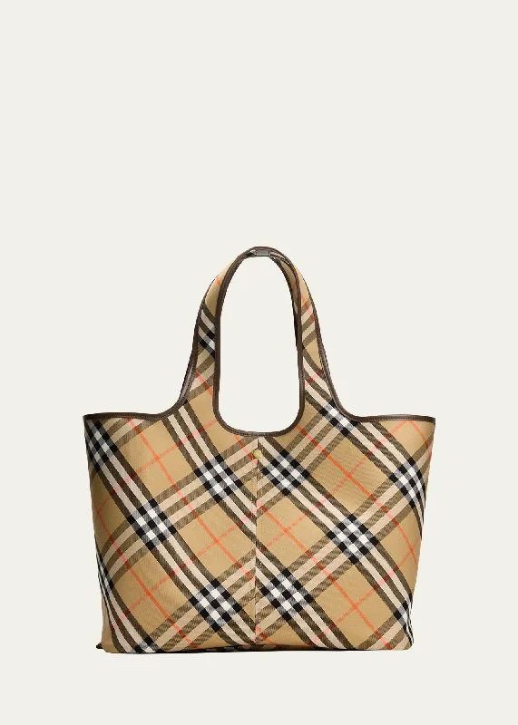 Light - Colored Burberry Bags for Spring and SummerMedium East-West Check Tote Bag