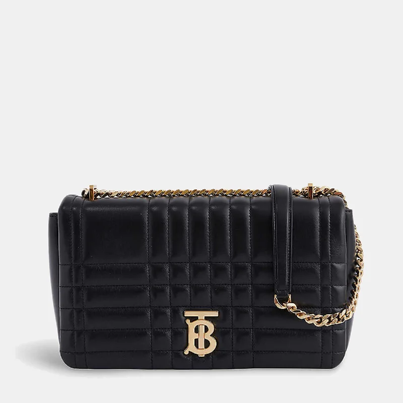 Minimalist Burberry Bags for a Sleek LookBlack Leather Quilted Small Lola Satchel Bag