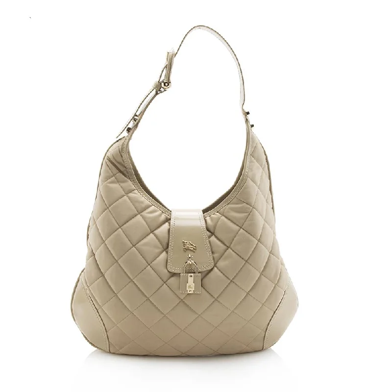 Burberry Bags with Signature Check Pattern in New ShadesBurberry Nylon Brooke Hobo (SHF-11832)