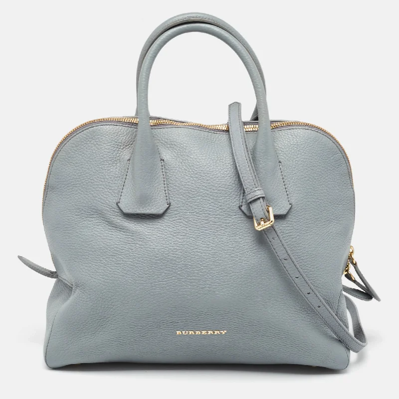 Pet - Friendly Burberry Pet Carrier BagsBURBERRY Light Blue Leather Greenwood Satchel