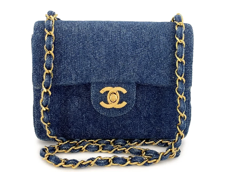 Chanel bags with classic and elegant designsChanel 1990 Vintage Denim Square Mini Flap Bag 24k GHW OL2