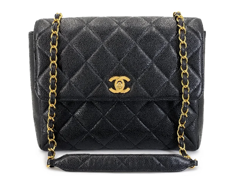 Chanel bags for those who value investment piecesChanel 1996 Vintage Black Caviar Square Crossbody Flap Bag 24k GHW O7P