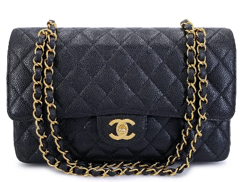 Chanel Colorful Handbag for Spring OutfitsChanel 2007 Vintage Black Caviar Medium Classic Double Flap Bag 24k GHW D3R