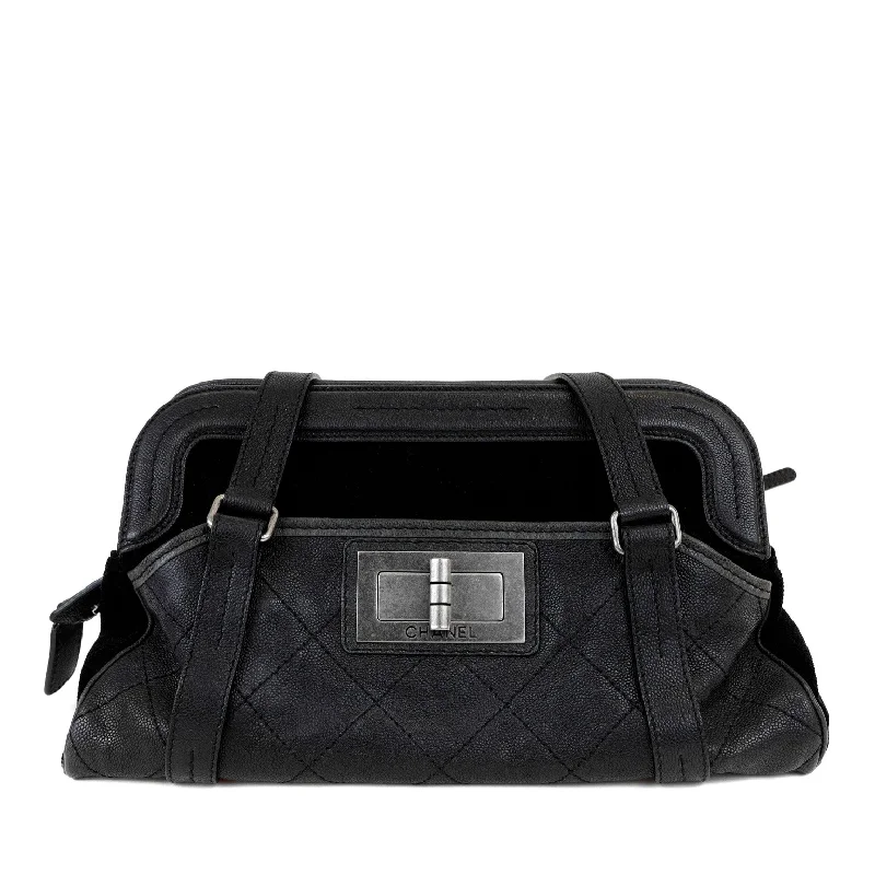 Chanel bags perfect for everyday elegChanel Black Double Pocket Tote Reissue Quilted Lambskin & Suede w/ Brushed Hardware