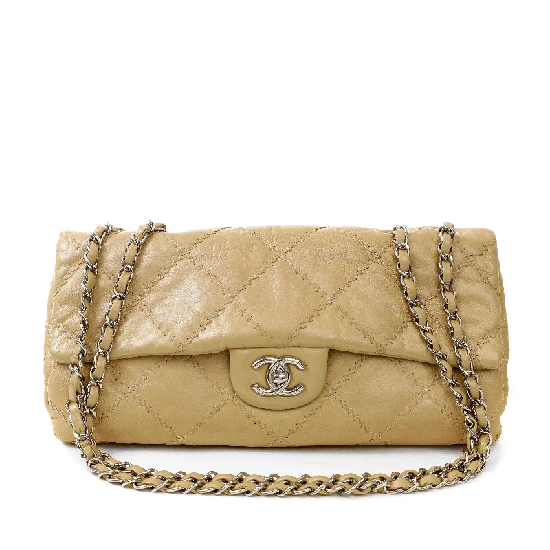 Chanel bags for the minimalist fashionChanel Champagne Gold East West Ultra Stitch Flap Bag w/ Gold Hardware