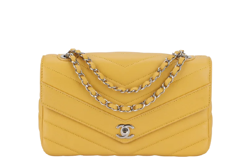 Chanel bags for those who value investment piecesCHANEL CHEVRON FLAP (2432xxxx) MUSTARD MATTE CAVIAR SILVER HARDWARE WITH CARD AND BOX