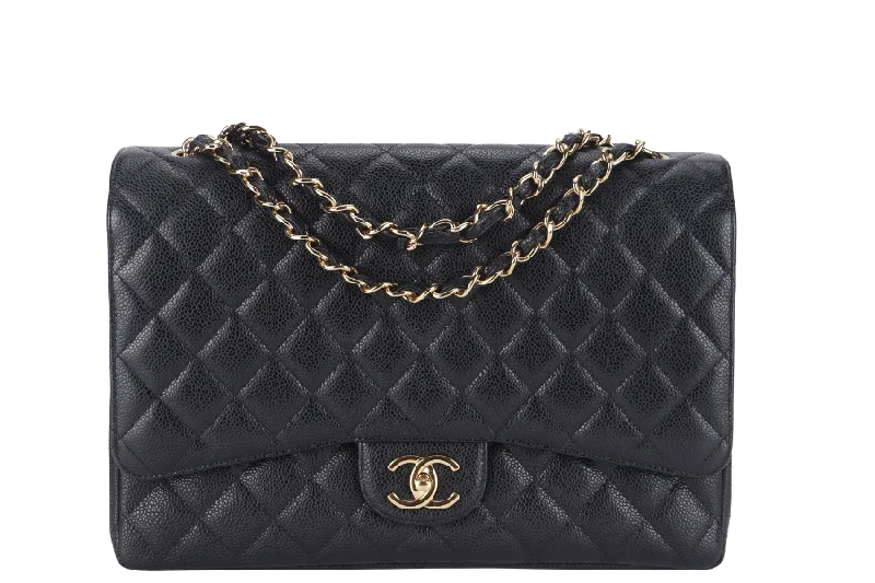 Chanel bags for women with minimalist styleCHANEL CLASSIC DOUBLE FLAP MAXI (1723xxxx) BLACK CAVIAR LEATHER GOLD HARDWARE WITH DUST COVER