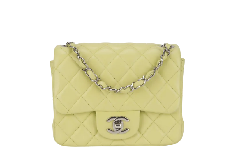 Chanel bags for a polished and professional appearanceCHANEL CLASSIC FLAP MINI LIME (1468xxxx) LAMBSKIN SILVER HARDWARE NO CARD WITH DUST COVER