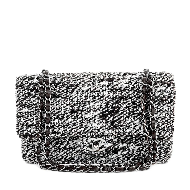 Chanel All - Match Handbag for Versatile StylingChanel Coffee Tweed Runway Medium Classic w/ Silver Hardware