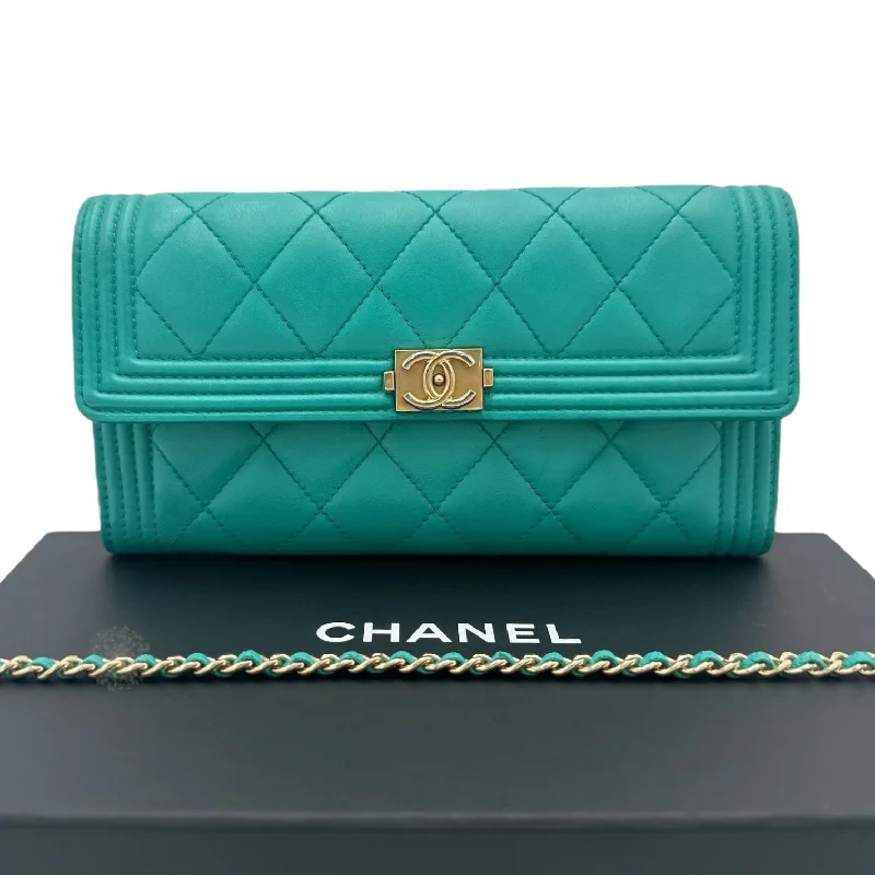 Chanel bags with the perfect balance of luxury and functionalityCHANEL Lambskin Boy Long Flap Wallet