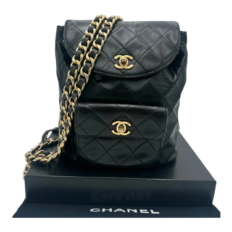 Chanel bags with classic and elegant designsCHANEL Lambskin Quilted Duma Backpack