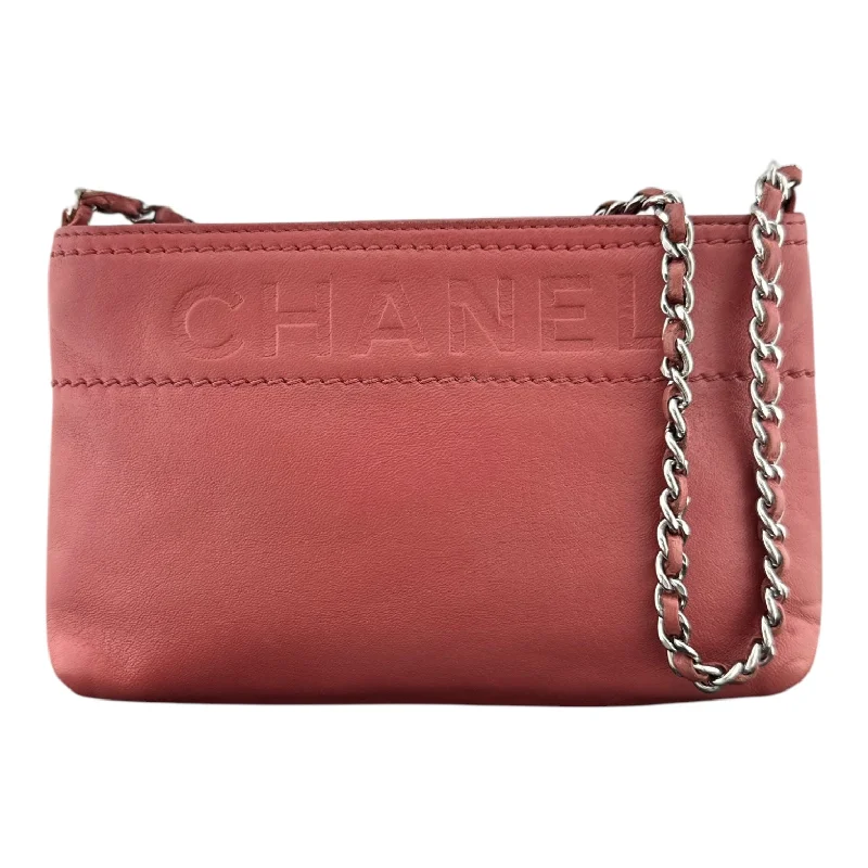 Chanel Handbag with Adjustable Strap for ComfortCHANEL Lambskin Logo Chain Pochette