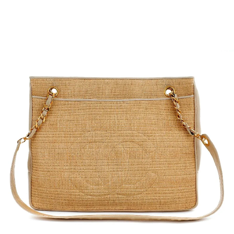 Chanel bags with the perfect balance of luxury and functionalityChanel Vintage Raffia CC Tote