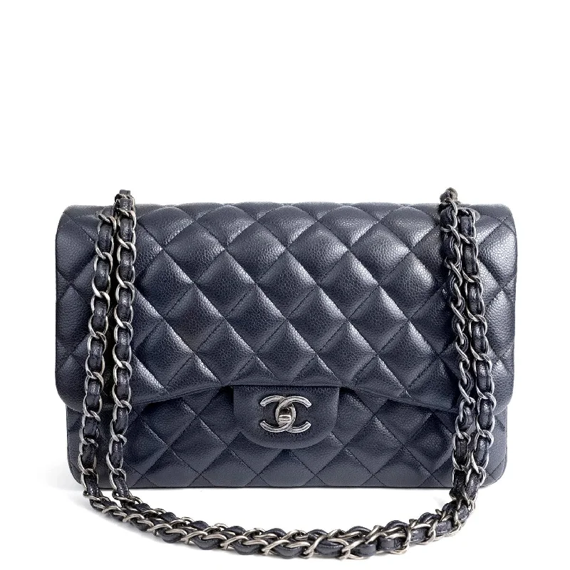 Chanel bags with the perfect balance of luxury and functionalityChanel Navy Caviar Jumbo Classic