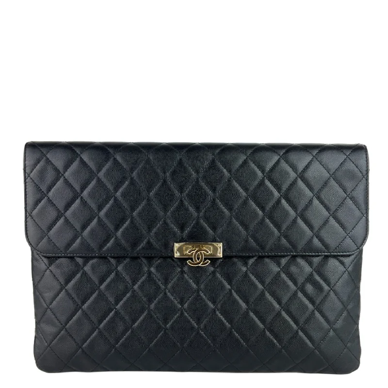 Chanel bags perfect for everyday elegGolden Class O-Case Large Caviar Leather Clutch Bag