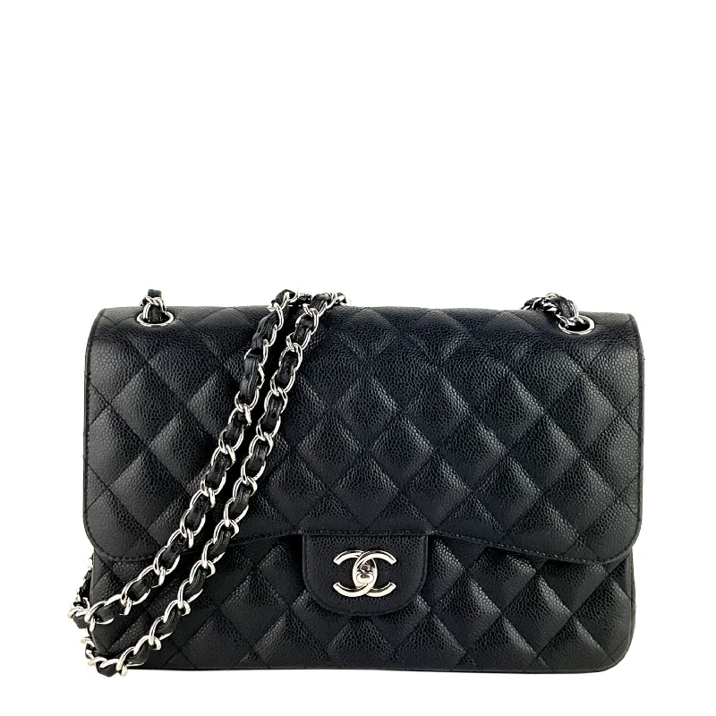 Chanel bags sale 2025Double Flap Quilted Caviar Leather Bag