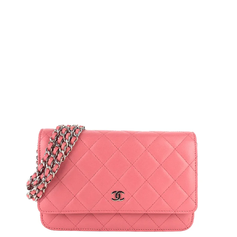 Chanel Designer Handbag with Unique DesignClassic Lambskin Leather Wallet on Chain Bag