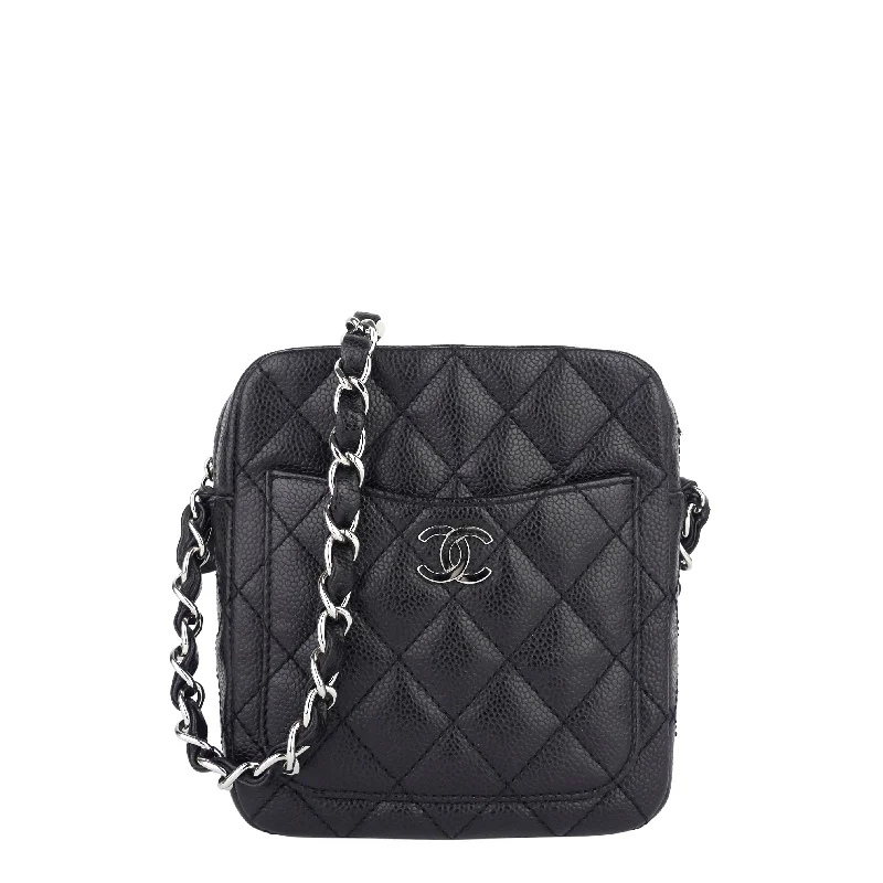 Chanel bags with chain and leather strap combinationsCamera Caviar Leather Crossbody Bag