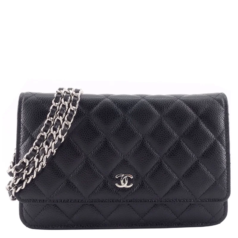 Chanel Vintage Inspired Handbag for Retro LoversWallet on Chain Caviar Leather Bag