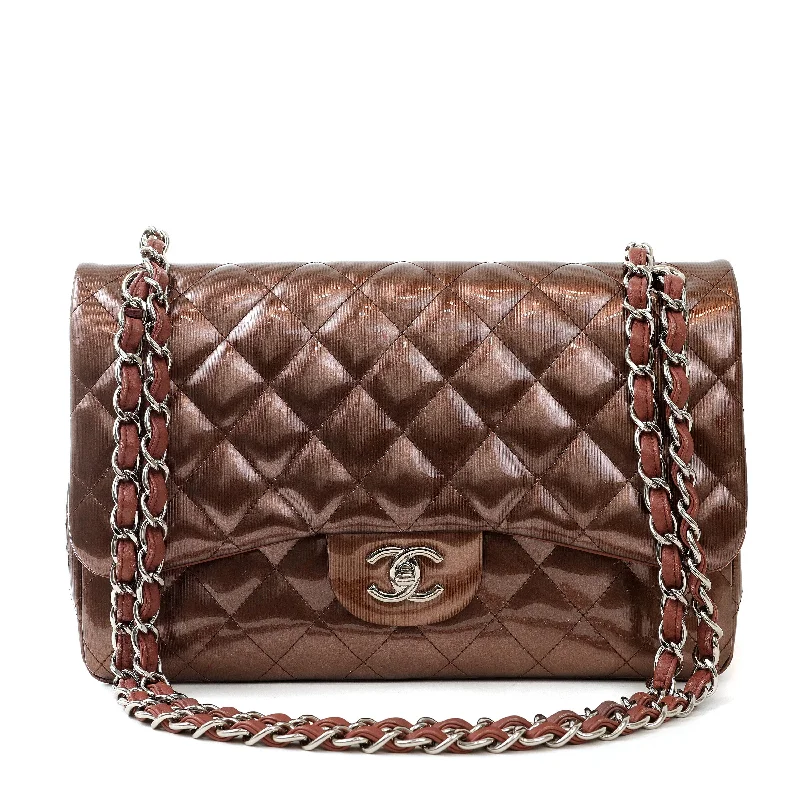 Chanel Limited Edition Handbag for CollectorsChanel Patent Metallic Copper Jumbo Classic w/ Silver Hardware