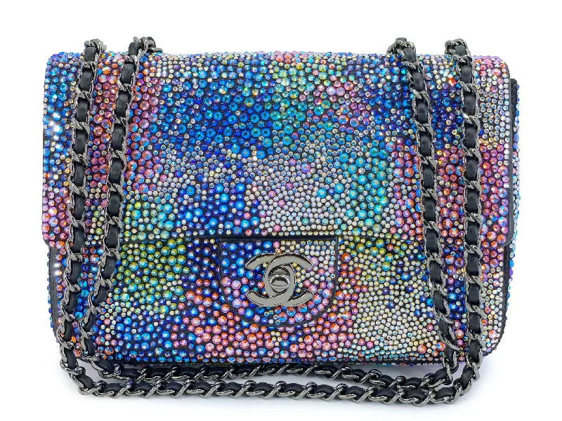 Chanel bags in luxury boutiques worldwideChanel 22C Rainbow Multicolor Strass Crystal Mermaid Mini Flap Bag RHW IR1