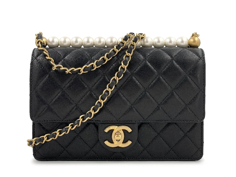 Chanel bags available in bold colors and patternsPristine Chanel 19S Chic Pearls Flap Bag Black GHW