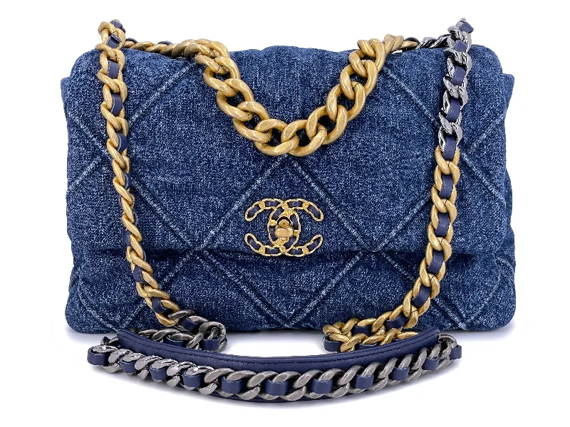 Chanel bags perfect for everyday elegChanel 19 Washed Blue Denim Large Flap Bag GHW