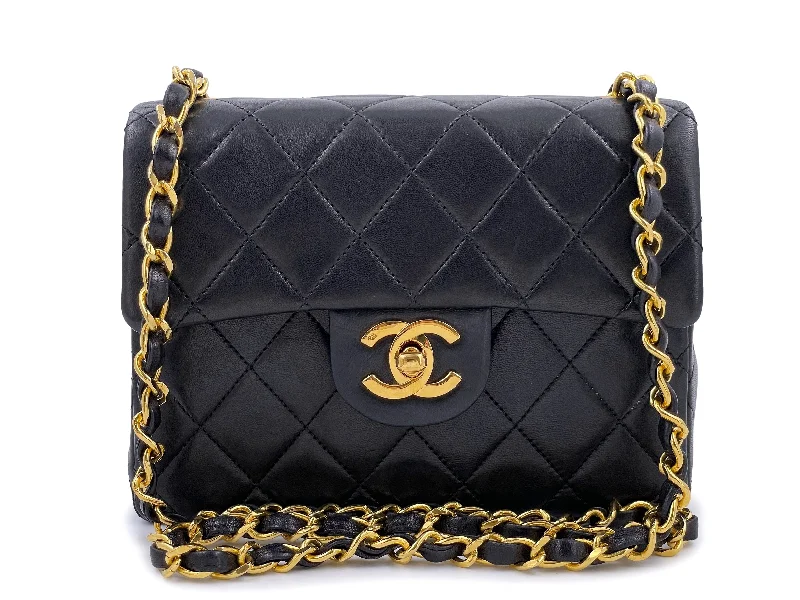 Chanel Black Handbag for Business MeetingsChanel 1989 Vintage Black Square Mini Flap Bag 24k GHW Lambskin