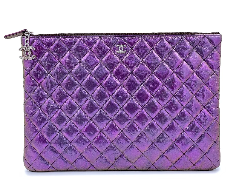 Chanel classic19S Chanel Purple Violet O Case Clutch Bag SHW