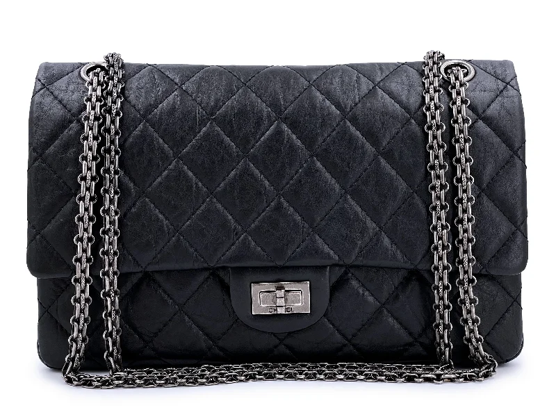 Chanel bags with gold, silver, and pearl accentsChanel Black Aged Calfskin Reissue Medium 226 2.55 Flap Bag RHW