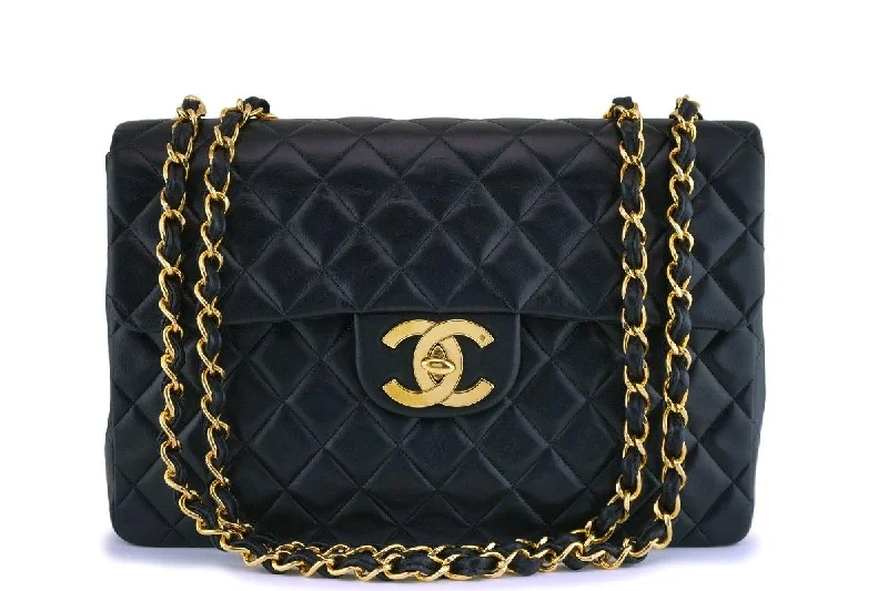 Chanel Vintage Inspired Handbag for Retro LoversChanel Black Vintage Lambskin Maxi "Jumbo XL" Classic Flap Bag 24k GHW