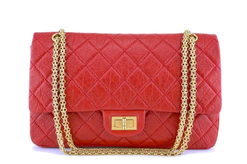 Chanel bags with the perfect balance of luxury and functionalityChanel Red 2.55 Jumbo 227 Classic Double Flap Bag GHW