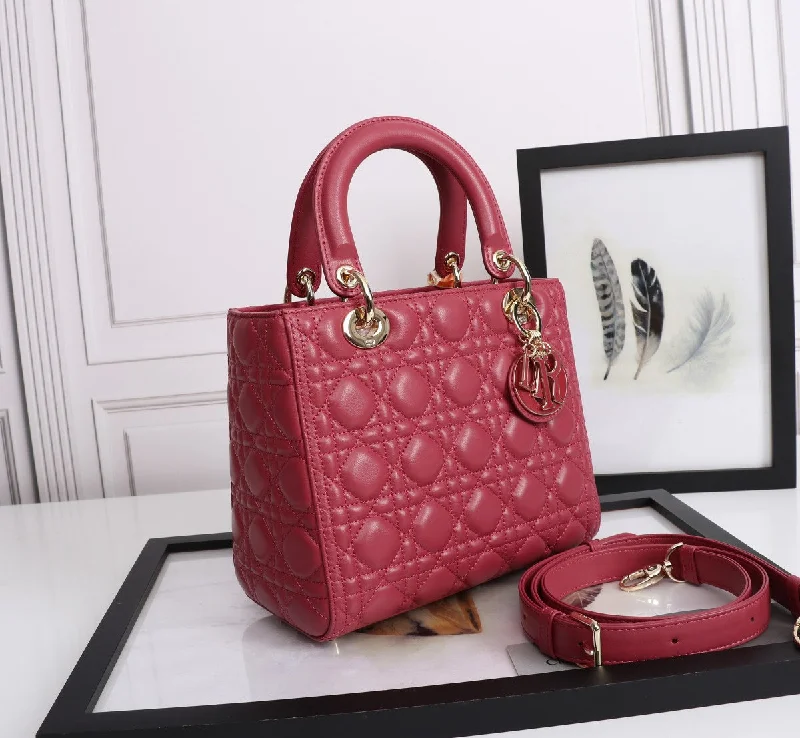 Contemporary Christian Dior handbags with a unique shapeChristian Dior Medium Lady Dior  Bag