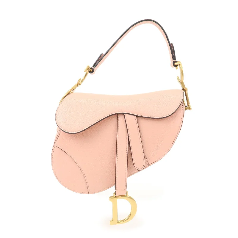 Stylish Christian Dior shoulder bags with a tassel - adorned zipperChristian Dior Saddle Bag Leather Mini Shoulder Bag Pink