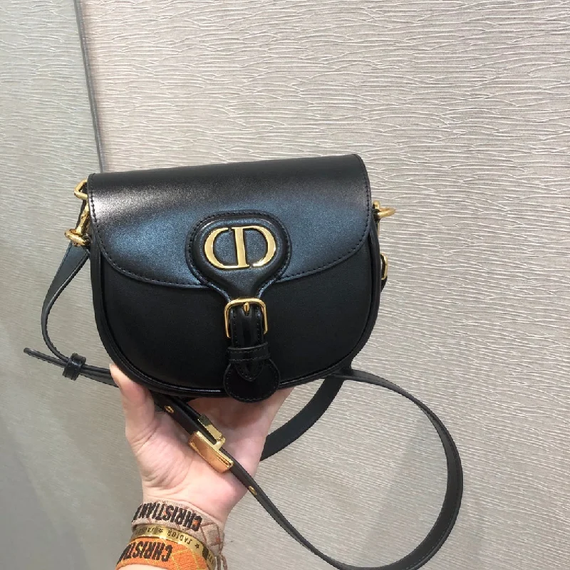 Christian Dior Saddle bags with a distressed leather finishChristian Dior Small Bobby Bag Black For Women