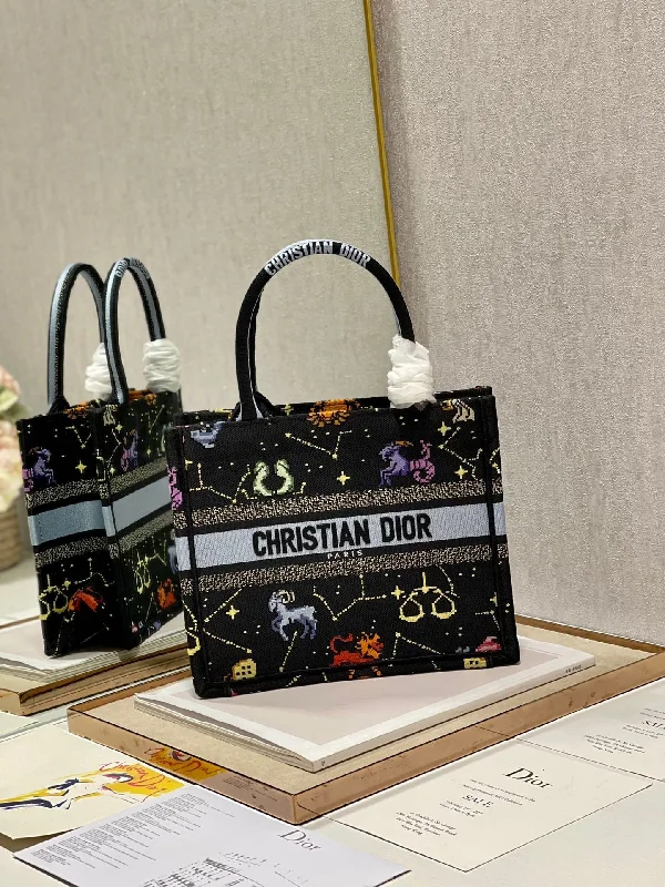 Christian Dior bags with a detachable coin purse insideChristian Dior Small Book Tote Black Handbags