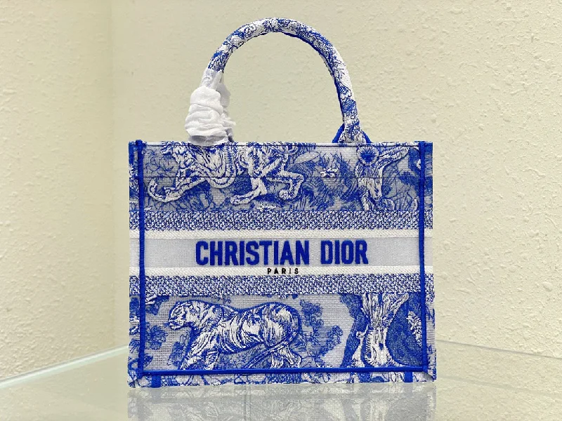 Christian Dior bags with a detachable coin purse insideChristian Dior Small Book Tote Blue