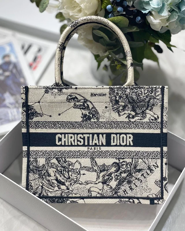 High - fashion Christian Dior bags with a geometric patternChristian Dior Small Book Tote White