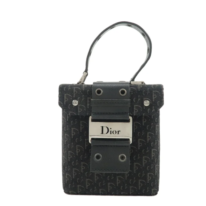 Fashion - forward Christian Dior tote bags for the modern womanChristian Dior Street Chic Trotter Canvas Leather Vanity Bag Black