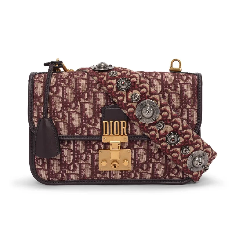 Trendsetting Christian Dior crossbody bags with a colorful strapDior Burgundy Oblique Medium DiorAddict Flap Bag + Strap